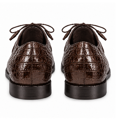 Mens Los Altos Navy Genuine Crocodile Caiman Belly Oxford
