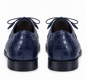 Mens Los Altos Navy Genuine Crocodile Caiman Belly Oxford