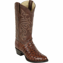 Men's Los Altos Original Full Quill Ostrich Boots Round Toe - Kango Brown