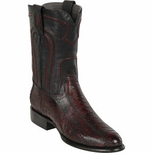 Men's Los Altos Original Ostrich Leg Boots Roper Toe - Black Cherry