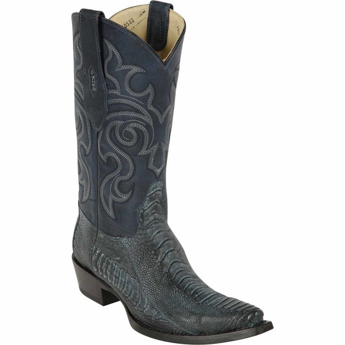 Men's Los Altos Original Ostrich Leg Snip Toe Boots - Rustic Blue