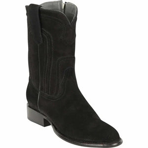 Men's Los Altos Original Suede Leather Boots Roper Toe with Zipper - Black