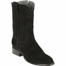 Men's Los Altos Original Suede Leather Boots Roper Toe with Zipper - Black