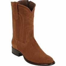 Men's Los Altos Original Suede Leather Boots Roper Toe with Zipper - Cognac