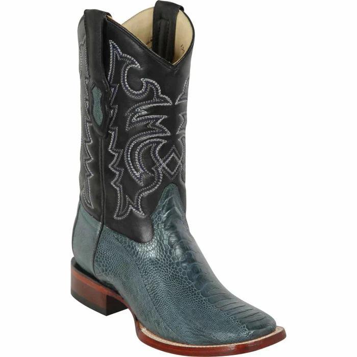 Men's Los Altos Ostrich Skin Wide Square Toe Boots - Rustic Brown main image 1