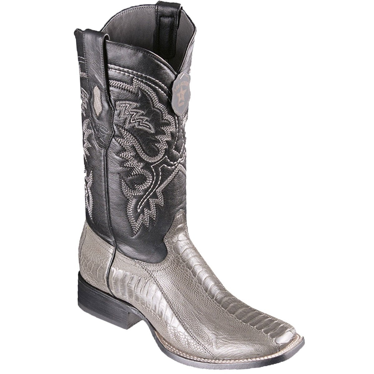 Men's Los Altos Ostrich Leg Skin Wide Square Toe Boots