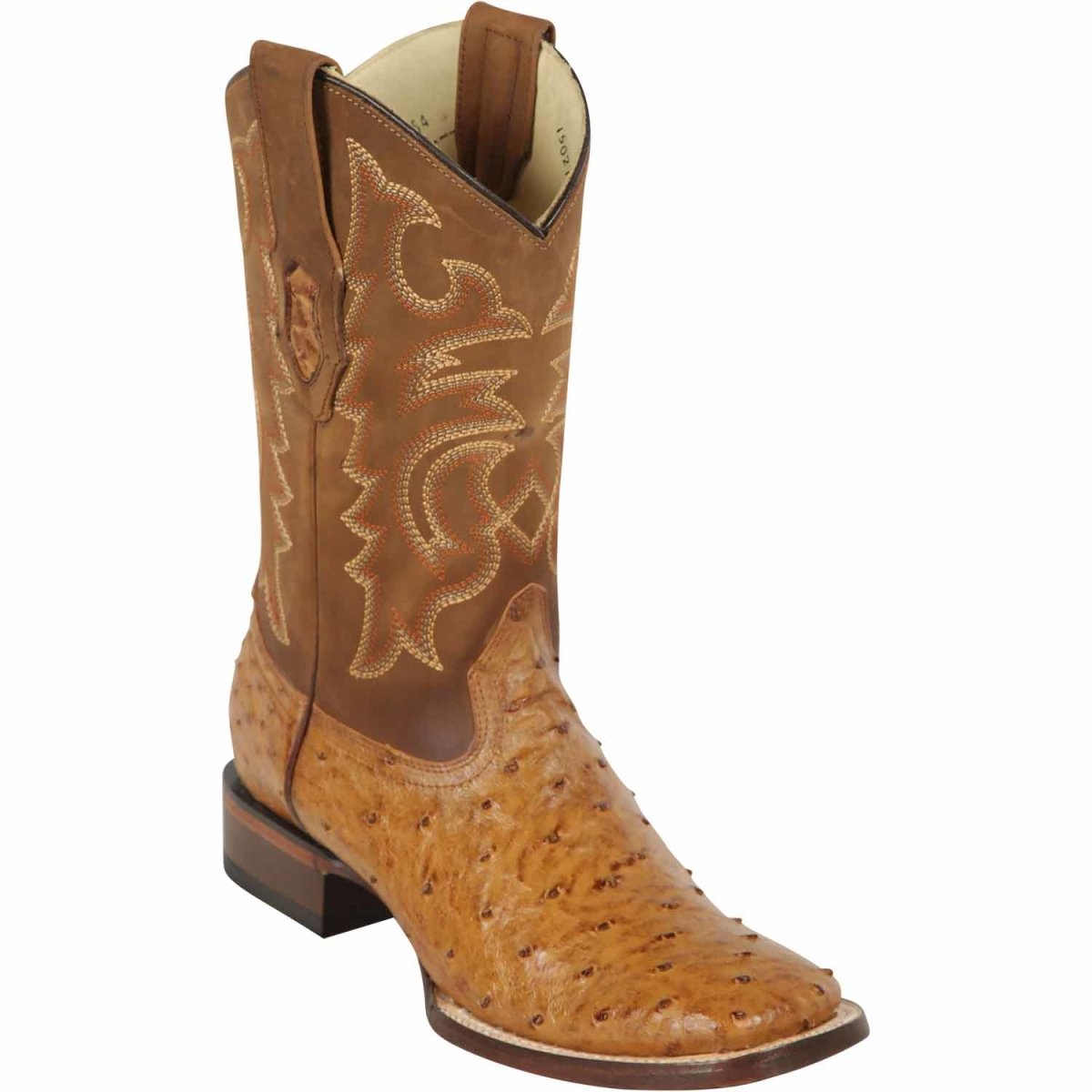 Men's Los Altos Ostrich Skin Wide Square Toe Boots - B