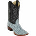 Men's Los Altos Ostrich Skin Wide Square Toe Boots -A