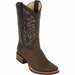 Men's Los Altos Wide Square Toe Crazy Leather Boots - Brown