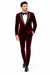 Velvet Suit Matching Velvet Pants - Burgundy Suit