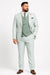 Statement Mens Modern Fit 3 Piece 100% Super 200s Wool Classic Windowpane Suit – Double Breasted Vest