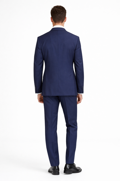 Mens Tiglio Solid Navy Suit – Classic 2 Piece Navy Blue Suit for Wedding, Business & Formal Wear