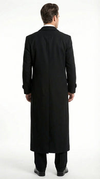 Men's Maxi  Black Full Length Zoot Suit – Vintage Gangster Style Long Coat Formal Suit