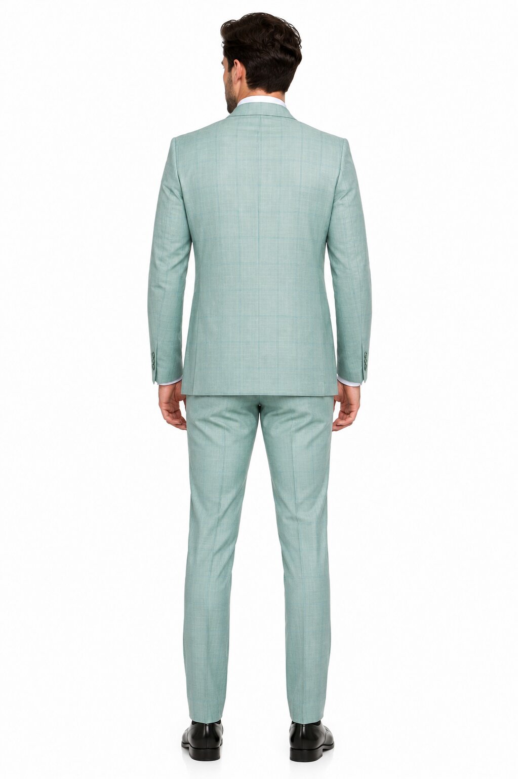 Tiglio Rosso Suit  - Classic Fit Athletic Cut 100% Wool Super 150s Italian Fabric Peak Lapel in Color Mint Green