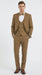 Mens Mocca Brown Taupe textured 1920s Great Gatsby Inspired Suit – Vintage Three Piece Retro Formal Suit Peak Lapel