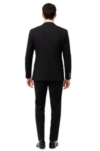 EJ Samuel Men's Black Formal Suit with Double Breasted Vest & Gold Buttons - Image 3