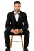 EJ Samuel Men's Black Formal Suit with Double Breasted Vest & Gold Buttons