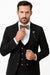 EJ Samuel Men's Black Formal Suit with Double Breasted Vest & Gold Buttons