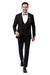 EJ Samuel Men's Black Formal Suit with Double Breasted Vest & Gold Buttons