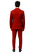 EJ Samuel Men's Red Vested Suit with Double Breasted Bespoke Gold Buttons