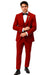 EJ Samuel Men's Red Vested Suit with Double Breasted Bespoke Gold Buttons