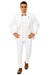 White Two-Button Peak Lapel Suit with Double Breasted Gold-Button Vest by EJ Samuel