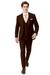 EJ Samuel Brown Modern Peak Lapel Suit with Double Breasted Vest