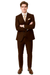 EJ Samuel Brown Modern Peak Lapel Suit with Double Breasted Vest