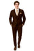 EJ Samuel Brown Modern Peak Lapel Suit with Double Breasted Vest