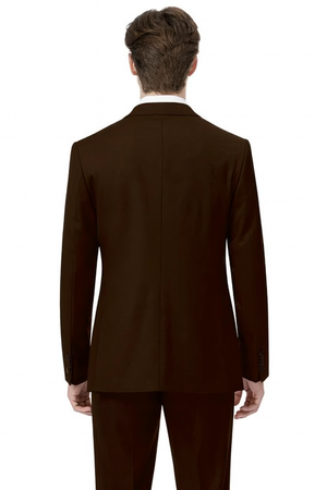 EJ Samuel Brown Modern Peak Lapel Suit with Double Breasted Vest - Image 2