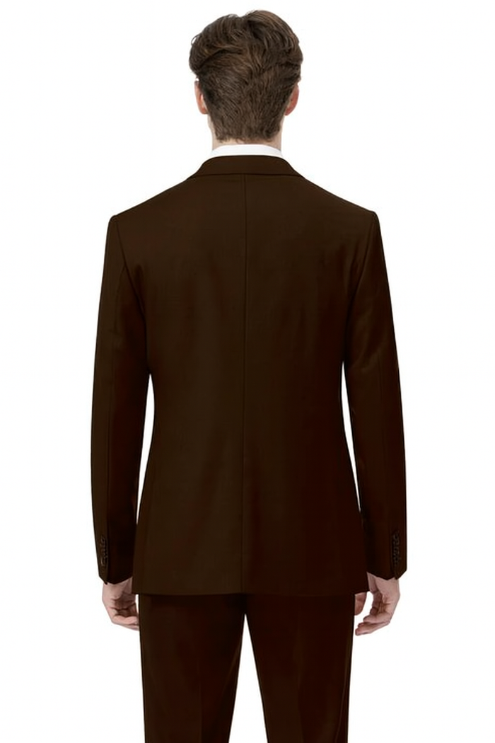 EJ Samuel Brown Modern Peak Lapel Suit with Double Breasted Vest - Image 2