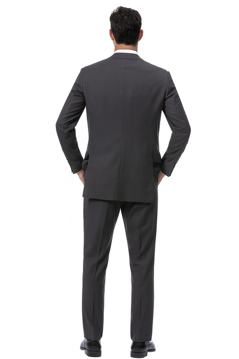 Charcoal Grey Vested EJ Samuel Suit with Double-Breasted Vest