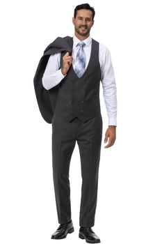 Charcoal Grey Vested EJ Samuel Suit with Double-Breasted Vest - Image 5