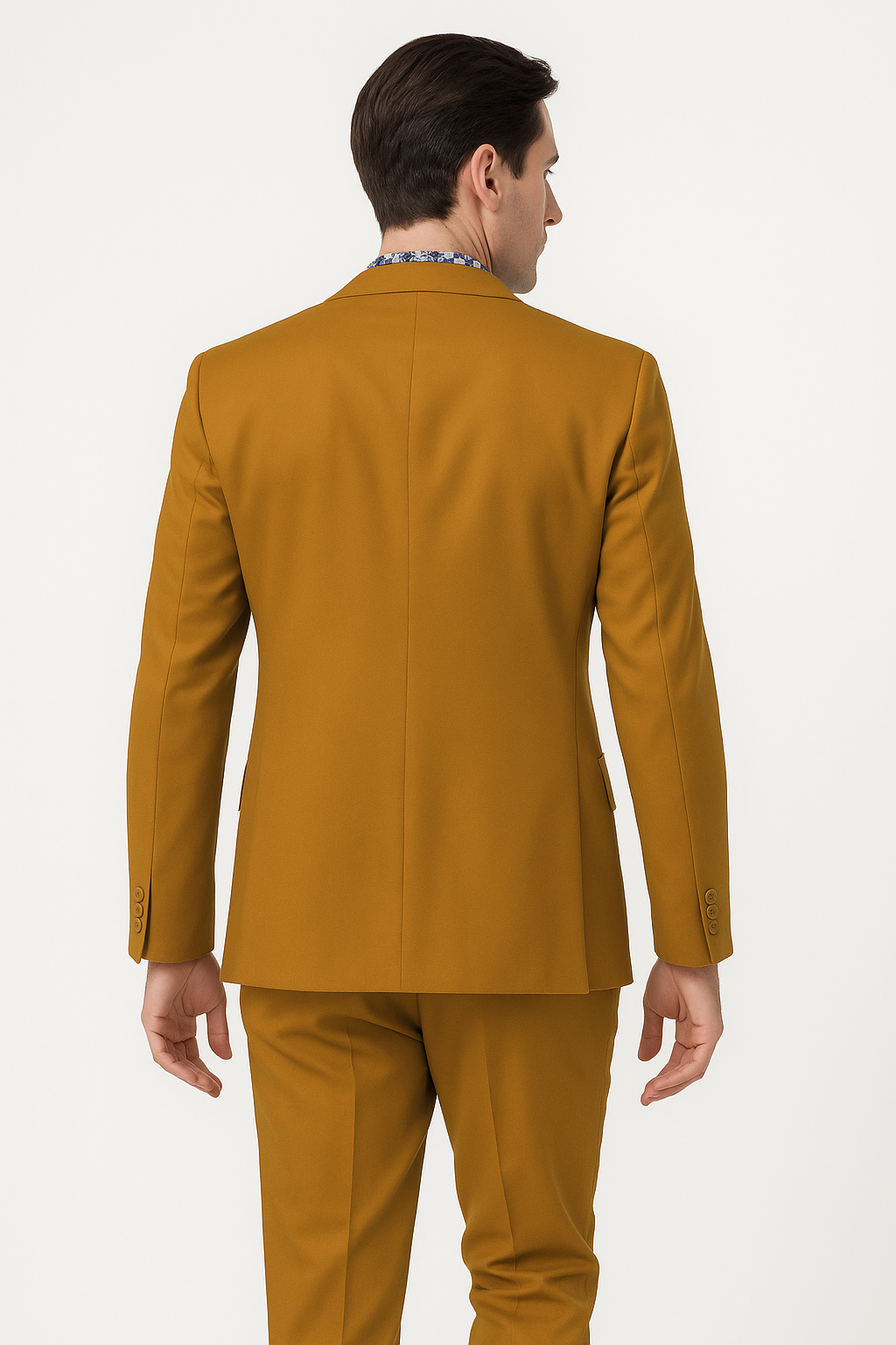 Classic Gold Peak Lapel Two-Button Suit by EJ Samuel - Image 7