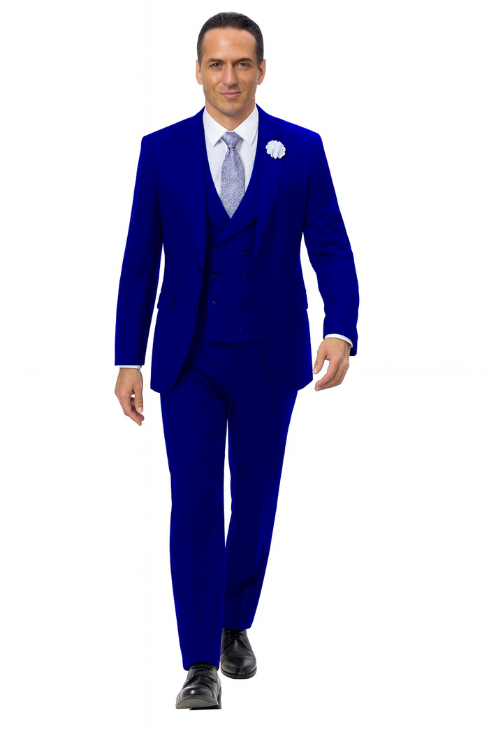 EJ Samuel Midnight Blue Modern Suit with Double-Breasted Vest - Image 2