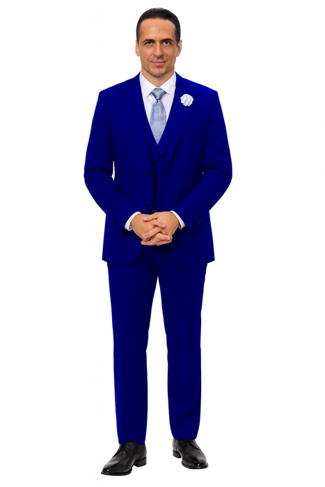 EJ Samuel Midnight Blue Modern Suit with Double-Breasted Vest