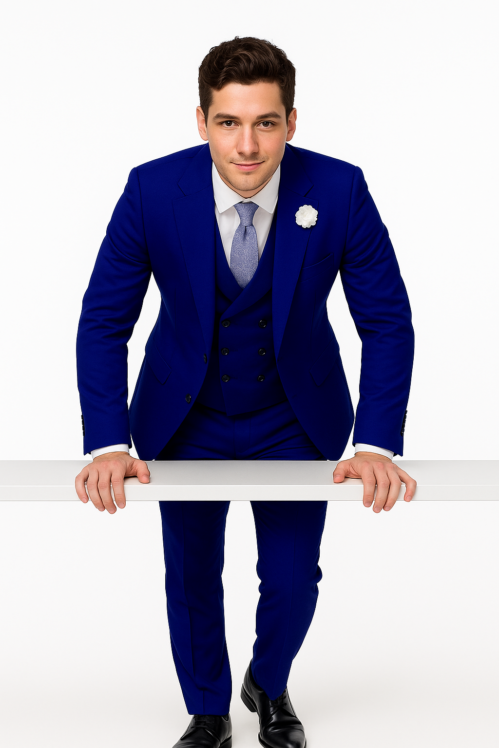 EJ Samuel Midnight Blue Modern Suit with Double-Breasted Vest - Image 7