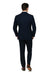 EJ Samuel Men's Navy Blue Peak Lapel 2-Button Vested Suit