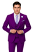 EJ Samuel Men's Purple Peak Lapel Suit with Double Breasted Vest