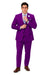 EJ Samuel Men's Purple Peak Lapel Suit with Double Breasted Vest