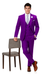 EJ Samuel Men's Purple Peak Lapel Suit with Double Breasted Vest