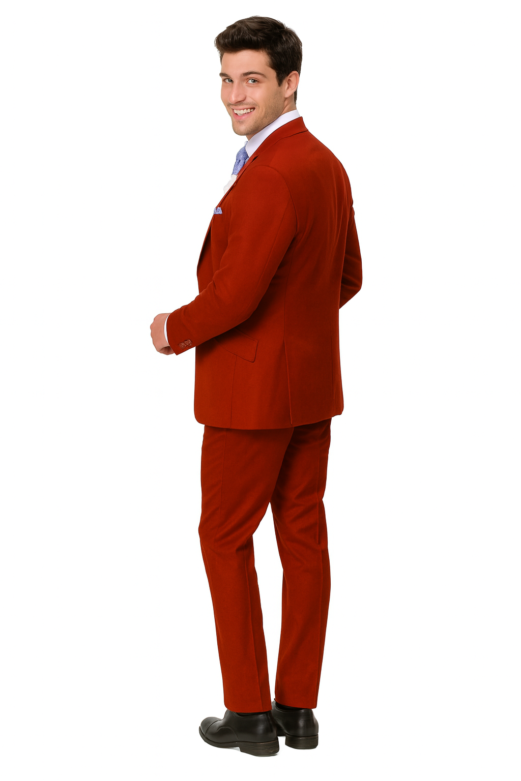 EJ Samuel Red Peak Lapel Suit with Double Breasted Vest - Image 4