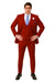EJ Samuel Red Peak Lapel Suit with Double Breasted Vest