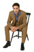 EJ Samuel Men's Modern 2-Button Tan Peak Lapel Suit with Double-Breasted Vest