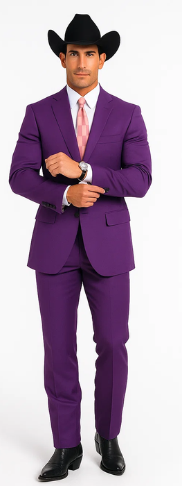Men's Multi-Stage Party Cheap Priced Business Suit Clearance Sale Collection Purple Slim Fitted