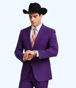 Men's Multi-Stage Party Cheap Priced Business Suit Clearance Sale Collection Purple Slim Fitted