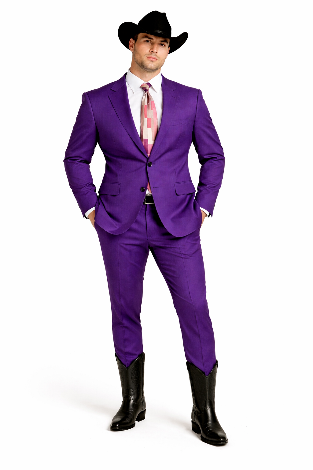 Men's Multi-Stage Party Business Suit Clearance Sale Collection Purple Slim Fitted