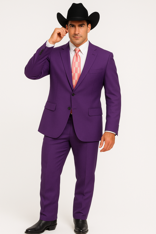 Men's Multi-Stage Party Cheap Priced Business Suit Clearance Sale Collection Purple Slim Fitted
