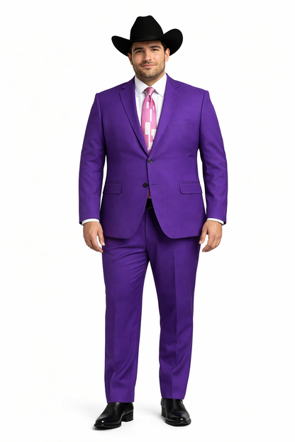 Men's Multi-Stage Party Business Suits Clearance Sale Collection Purple Slim Fitted Suit
