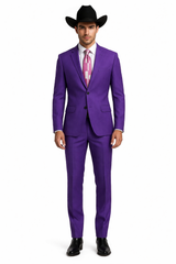 Men's Multi-Stage Party Business Suits Clearance Sale Collection Purple Slim Fitted Suit
